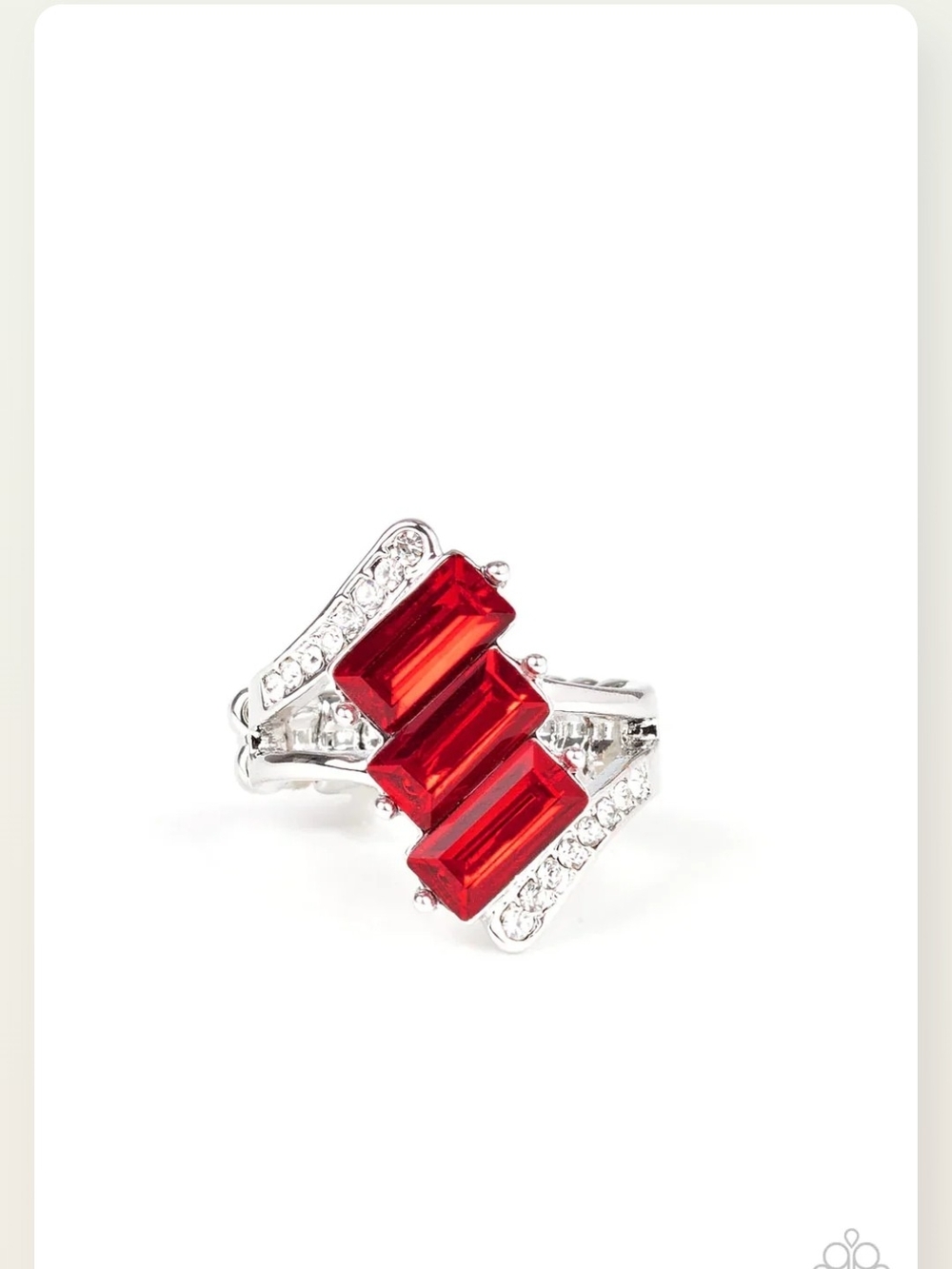 Triple Razzle Red Ring Paparazzi Red Baguette Trio Statement Ring